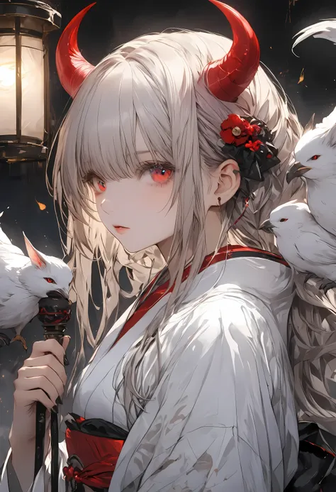 high quality、details、Realistic、100体のspecter、specterを率いる少女、scramble crossingにおいて、百Oni夜行、Phosphorescence in the Dark、Ancient Japanese numbers々specter、fear、masterpiece，（masterpiece），fuill body ,best quality ，（Highest Quality）， cinematiclighting ，（movie-like l...