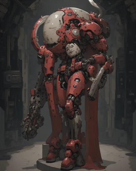 超詳細なサイバーパンクのアンドロイドメイド, ((セクシー))超クールでクールな表情の, 鋭い視線, タトゥーのように彼女の体に刻まれた、複雑な青色の回路パターンを持つ銀色の金属の肌, ネオンライトで輝くホログラフィックストランドを持つ、腰まで流れる長い銀色の髪, 高い頬骨を持つ、鋭く角ばった顔, かすかな深紅色の光を発する、鋭い赤いサイバネティックアイ, 内側の配線とサーボを明らかにする、首と関節に見える微妙な機械的縫い目.

彼女はクラシックでありながら未来的なメイドユニフォームを着ています。強化メタリ...