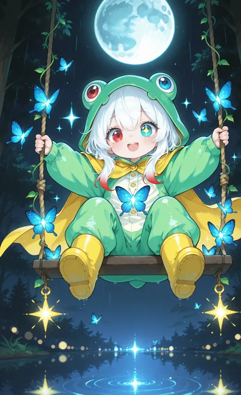 Glowing_Lights, glowing_light, glowing, glowing_effect, sparkling, particles, sparkle_effect, light_particles, glitter, glitter_effect, bokeh, light_bokeh, light_reflection,Melys Chibi, masterpiece, best quality, ultra-detailed:1.3, chibi style, 1girl, sol...