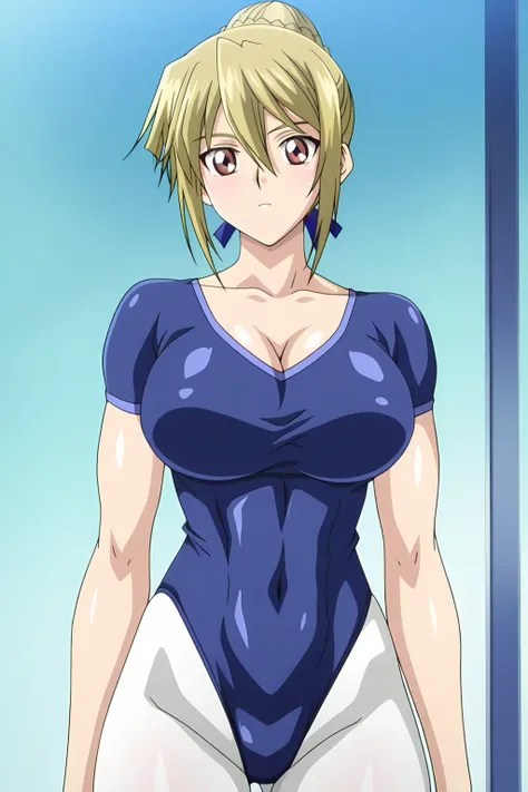 傑作、Best quality、Best resolution、Best image quality、amazing quality、 very aesthetic、 absurdres、anime coloring、anime screencap、anime screenshot、very delicate and beautiful、1girl、 <lora:Asuka_Tenjoin_Noob_Lora:1>、Asuka T、anime female is wearing a blue leotard...