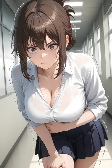 <lora:kana-kojima-s1-ponyxl-lora-nochekaiser:1>, kana kojima, brown hair, brown eyes, folded ponytail, large breasts,,shirt, cleavage, white shirt, skirt, serious face,

cowboy shot, 
Solo, general, masterpiece, highres, ultra-detailed, hyper-detailed, bes...