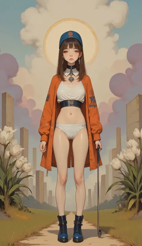 Ultra-realistic, high-detail seen from behind tall skinny ethereal beautiful Asian busty model with a face like mackenzie foy with delicate porcelain skin, soft rosy cheeks, and plump natural pink lips. She has large, almond-shaped brown eyes with long, fl...