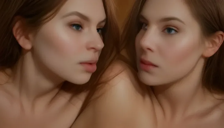 18yo huge_breasted woman,2women, she_licks_pussy,licking vagina,((cunnilingus)),tongue,saliva, intimate, close-up, detailed facial features, erotic, aroused, heavy breathing, intense eye contact, sensual, passion, suggestive, romantic, soft lighting, drama...