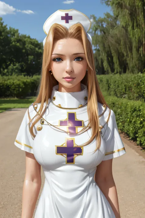 perfect anatomy Highest Quality,highest resolution,(((shiny latex white dress shiny nurse hat sweat shiny skin))) Tales of Fantasia mint