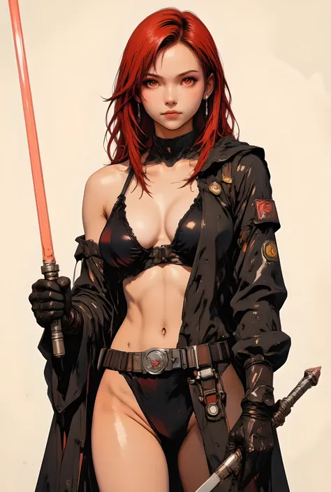 Light pastel color.
A highly detailed, photorealistic pencil drawing of:
ultra-detailed, cinematic portrait of:
A beautiful, commanding Mara Jade as a Sith Lord. She has vibrant wavy red hair, piercing green eyes, and fair, alabaster skin.
Attire ...