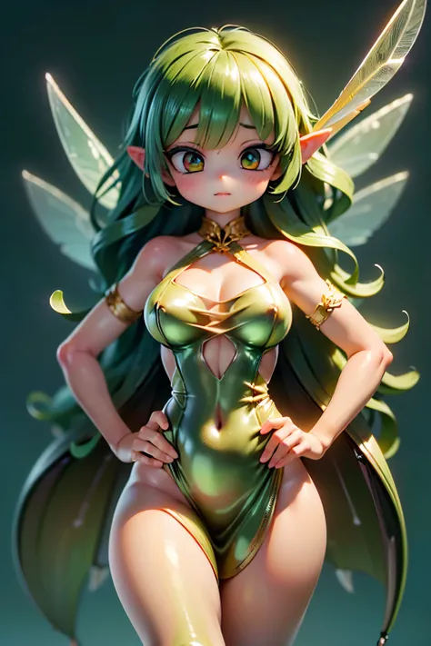 Super high quality,超High fines,超High fines,masterpiece,8k,very detailed,solo,  (anatomically accurate hands and fingers:1.5),(腕は2books 指は片手に５books:1.5),   1 female,cute, cute,Size S   ,my skin tone is white,(Juicy Agave Fairy:1.5),(behind are mysterious fa...