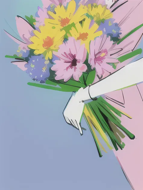 (masterpiece, best quality:1.2), ((spring flower bouquet brooch)), cute, spring,neon colors, detailed, intricate details, glowing outlines, thick brush strokes
