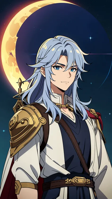 (high-quality, breathtaking),(expressive eyes, perfect face) 1boy, male, teenager, solo, medium length hair, red and blue hair color, multicolored hair, white streaks in hair, blue highlights hair, glowing hair, loose hair, soft wavy hair, side bangs, pier...