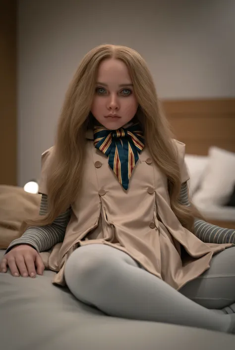 Ultra HD, 4K, ultra détaillé, cinematic, a photograph of Cinematic M3GAN a girl with cheveux longs, image parfaite, Corps parfait, anatomie parfaite, image nette, image détaillée, film Kodak, photographie de haute qualité, Style M3GAN, Seul, cheveux longs...