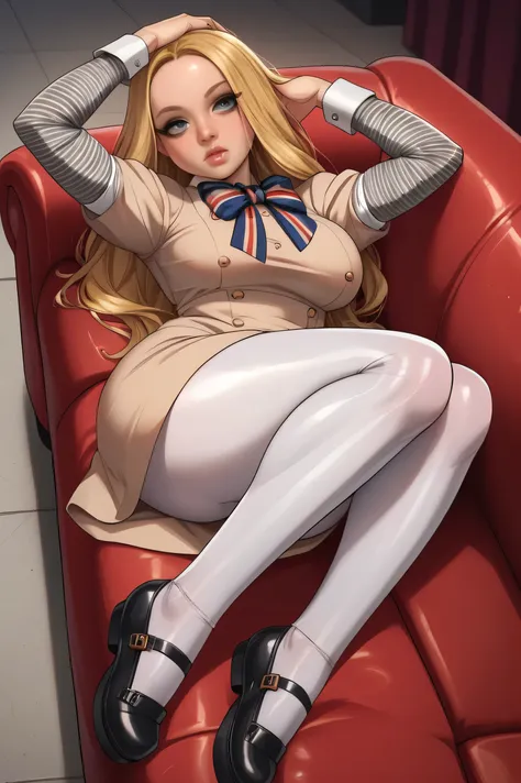 M3GAN du film de Megan, Blonde fille, hanches courbées, sous les vêtements, cheveux blonds, cheveux longs, corps sexy, cul énorme,  corps, fille, white fille, Long  hair fille, young fille, young fille, fond de chambre , main sur la tête, little, fille, {{...