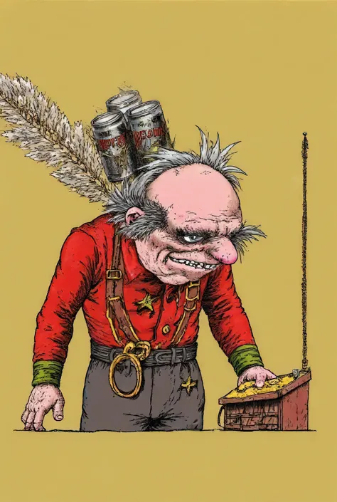 Russian comic character "Munka", The lord of drunken revelry, an elderly alcoholic parasite turning from a super fighter, hasn't worked a single day in his life, is an easy reminder of the Tekken, high quality,  comic style , grotesque character, high qual...