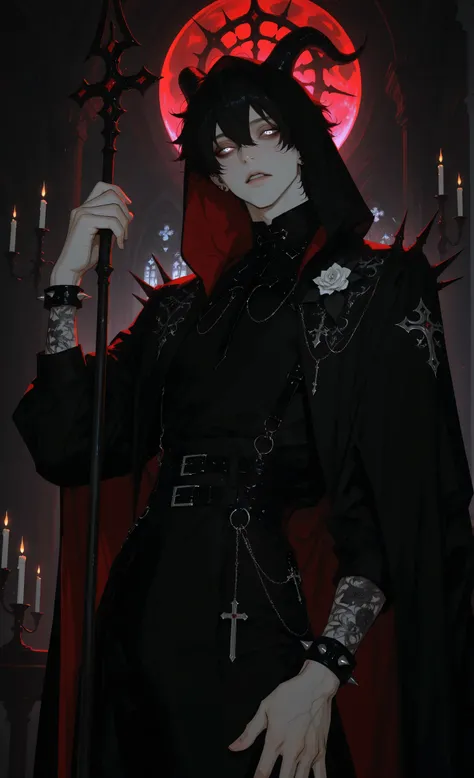 masterpiece, best quality, ultra-detailed:1.4, 8k, gothic parade, dramatic atmosphere, cinematic lighting,
1man, male, solo, medium shot, waist-up portrait, three-quarters view,
androgynous beauty, pale porcelain skin,
wearing full-face intricate silver...