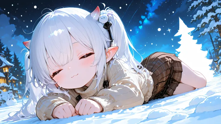 (masterpiece:1 . 2 , best quality) , (beautifully detailed eye: 1 . 2) , (beautiful detailed face) , portrait , full body , A silhouette of a Cute, girls、, lying down, dynamic angle, Highest Quality, Watercolor Expression, Fantasy Life, Demon Girl, fitted...