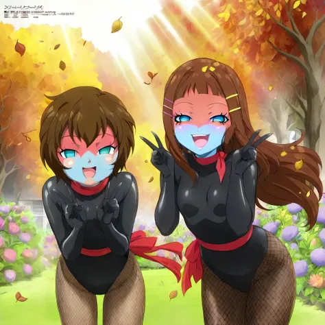 dark persona, shocker, (((blue skin))), colored skin, makeup, zzHinaHoshino, smile, smile, cute smile, open mouth, ear