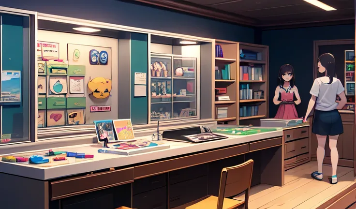 (((masterpiece))), (((Highest quality))), ((toys)), Place your hand on the bottom panel, Operate the long joystick, toy, Komi Shoko, plushies, Rear View,