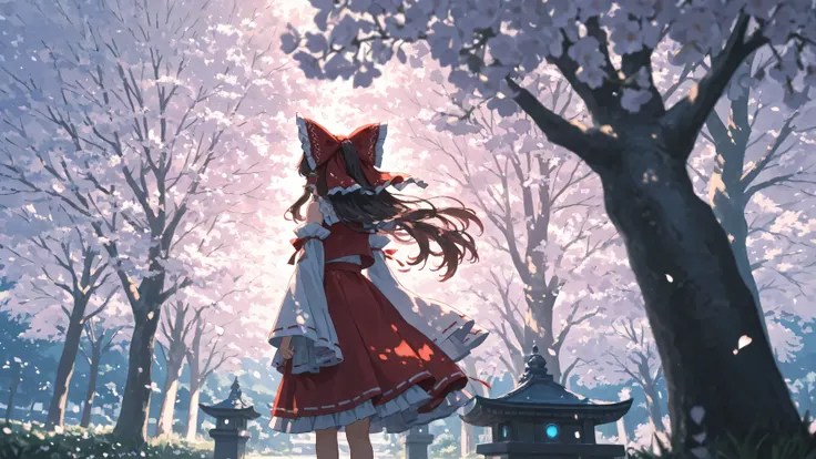 (masterpiece, best quality, ultra-detailed, 8k wallpaper, cinematic lighting, volumetric light, soft sunlight, glowing petals, detailed clouds, ambient light, depth of field, perfect perspective, fantasy atmosphere, vivid colors, dynamic composition),
Haku...