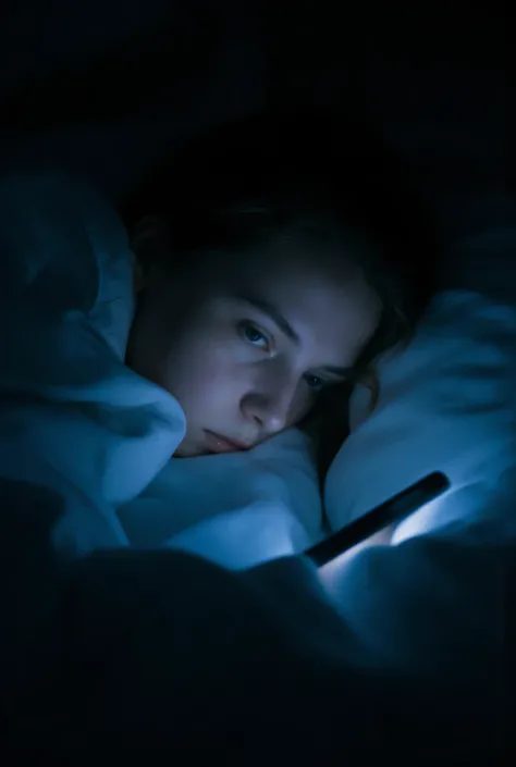 realistic, realist, male, detail ,A cinematic photograph of a woman curled up in bed during a power outage, face illuminated by smartphone glow from under the blankets, blue light seeping through the fabric, vulnerable and isolated atmosphere, shot on 35mm...