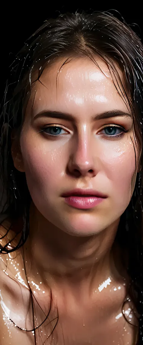 EpiC35mm, The image shifts to a top-down perspective, showcasing a close-up of the girl's full nude body. (fucked_hard_by_daddy's_huge_cock),The dark background accentuates the overall somber and gloomy atmosphere. The girl's disheveled, wet hair clung to ...