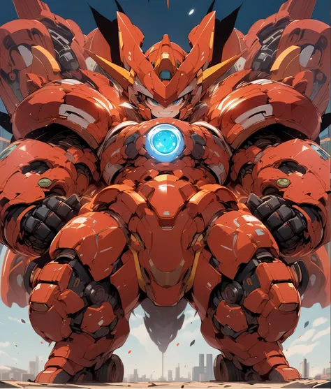 (((1 chibi boy in large robot costume, from below))), (smile face:1.5), (full helmet but open face area:2.0), (full helmet:2.0), 1boy, male child, (chibi), (bulky:1.8), (megaman face:1.4), (mechanical parts:1.3), (full dragon armor:1.8), (mecha armor:1.8),...