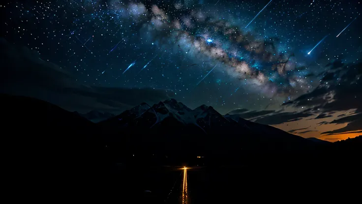 Shot with Canon EOS R5. Cinematic lighting, high resolution, sharp focus, 8K quality.
A dramatic night sky overflowing with vivid stars. The intense contrast between the dark cosmic space and bright celestial bodies. The sharply shining Milky Way crosses t...
