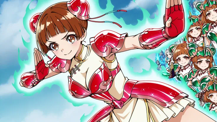 傑作, Best quality,.Best resolution,.Best image quality, amazing quality, very aesthetic,.absurdres, anime coloring, anime screencap, anime screenshot, 1girl, Xiaoling, solo, girl is wearing a white china dress outfit, zodiac girl knight, 14 years old, Portr...