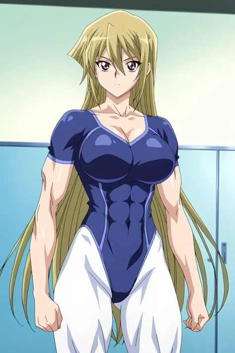 傑作、Best quality、Best resolution、Best image quality、amazing quality、 very aesthetic、 absurdres、anime coloring、anime screencap、anime screenshot、very delicate and beautiful、1girl、 <lora:Asuka_Tenjoin_Noob_Lora:1>、Asuka T、anime female is wearing a blue leotard...