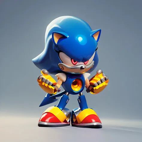 full view of the body of metail sonic, metal sonic from sonic the hedgehog