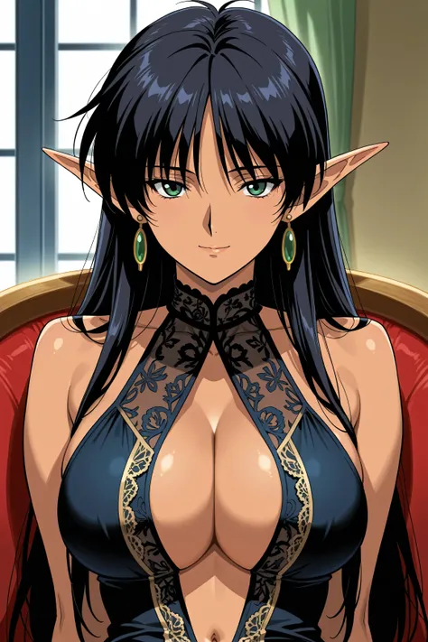 mature female, milf, motherly,arshes_nei, score_9, score_8_ up the side, score_7_ up the side, score_6_ up the side, score_5_ up the side, score_4_ up the side,(upper body:1.4),manga coloring, source manga,light smile,(masterpiece:1.4),solo,night,indoor,Gr...