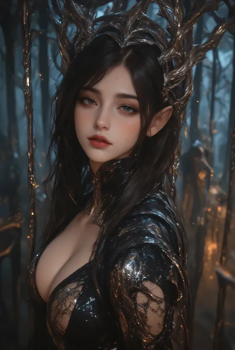 Evolution is the increase of complexity of complex systems., Holy Sexy Elf, Big Breasts, Age 17, Dark Haired, Sexy Pose, Fearless Smile