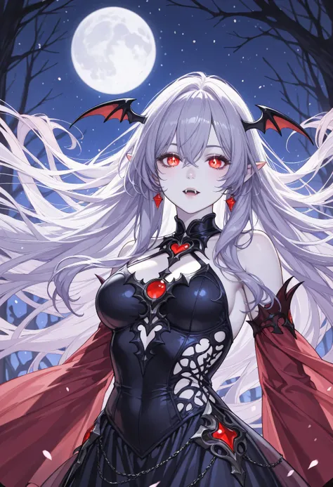 dungeon and dragon ,fantasy,commix style,,a picture of an epic beautiful female vampire , ghostly beauty , wearing transluminescent dress , black silk dress , intricate dress , transluminescent dress , transparent dress , red sleeves , epic beautiful femal...