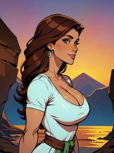 Melhor qualidade, obra de arte, (realista: 1.2) Close up of a thin woman , voluptuous and athletic (Jezebel Jade), 25 anos, 16k (( high definition )), sorriso suspirante, olhar sedutor ((looking at the viewer)), olhos castanhos, wearing a tight and discree...