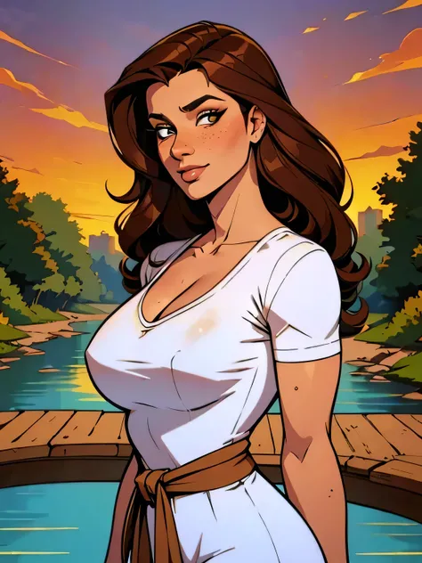 Melhor qualidade, obra de arte, (realista: 1.2) Close up of a thin woman , voluptuous and athletic (Jezebel Jade), 25 anos, 16k (( high definition )), sorriso suspirante, olhar sedutor ((looking at the viewer)), olhos castanhos, wearing a tight and discree...