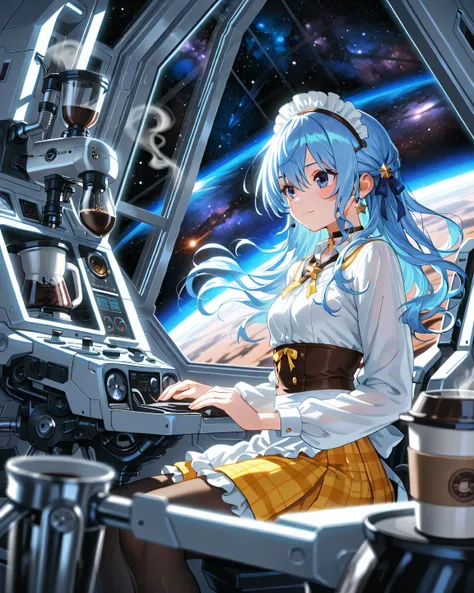 ((Masterpiece), (Highest Quality), (High Score), (High Resolution),(4k),),
(masterpiece, best quality, very aesthetic),
((indoors),(1girl),,solo,),

(,(Science fiction,(Spaceship, cockpit,(Bike Machine),), glass window, transparent monitor, ,(Space, Galaxy...