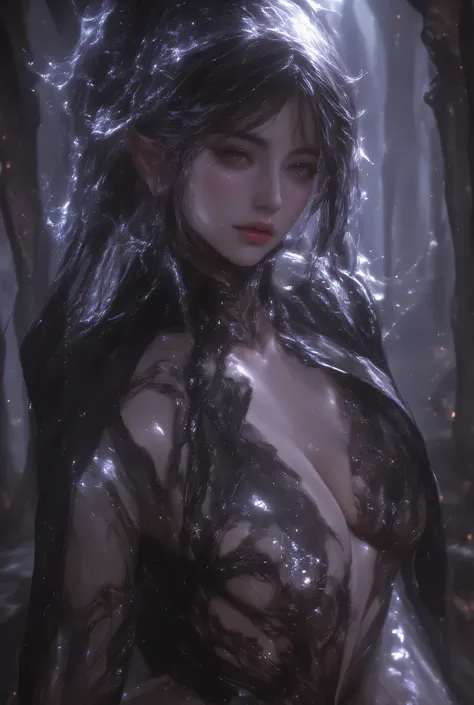 Evolution is the increase of complexity of complex systems., Holy Sexy Elf, Big Breasts, Age 17, Dark Haired, Sexy Pose, Fearless Smile