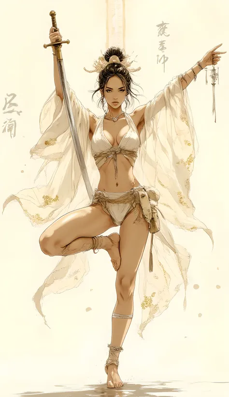 Comic art. Score_9, score_8_up, score_7_up, ((highest quality)), ((masterpiece)), ((full face)), Perfect Face, (High definition), (Best Shadow), 8k, cinematic, (Realistic:1.4),dramatic. A beautiful, alluring, and breathtaking woman, with a slender yet athl...