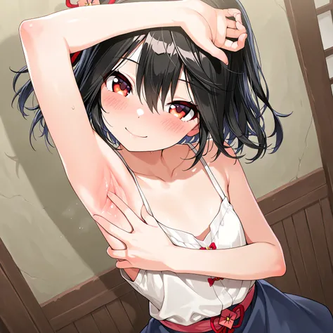 (( best quality)), ((Masterpiece)), ( Details), 1 girl, black short hair skirt, bob cut, Staring at Viewers, ,
(Kitasan Black),,(Kitasan Black), ,, Mikamo Neru ,dynamic angle,
alice margatroid,, seductive smile, spread armpit, best quality ,, beautiful ...