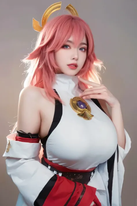 (masterpiece:1.3),best quality,high resolution,unity 8k wallpaper,(illustration:1),perfect lighting,photo_\(medium\),photorealistic,realistic,
finely detail,extremely detailed,soft lighting and shadow,soft yet striking lighting,film grain:1.2,
yae miko, 1g...