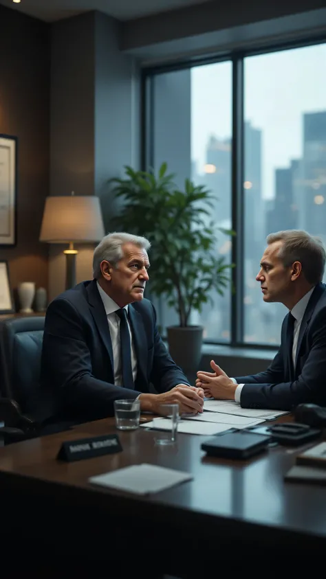Ultra HD, un homme, qui se fait viré par son patron, sur sont lieu de travaille, dans un bureau.