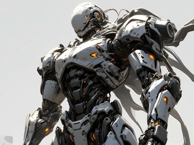 Externally powered suit for upper body only, gears and hydraulic cylinders, Precision Construction, Advanced Mechanisms, metal parts, Lighting Effects, with liquid movement, special mechanical design, futuristic atmosphere, Clear perspective, realistic tex...