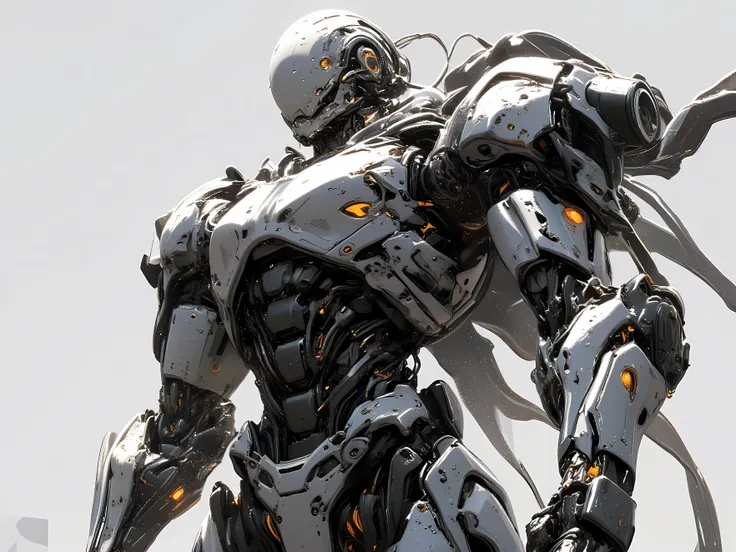 Externally powered suit for upper body only, gears and hydraulic cylinders, Precision Construction, Advanced Mechanisms, metal parts, Lighting Effects, with liquid movement, special mechanical design, futuristic atmosphere, Clear perspective, realistic tex...