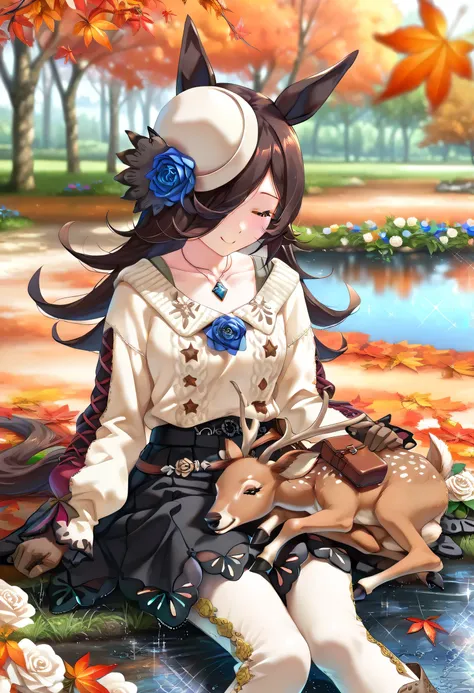 ((Masterpiece), (Highest Quality), (High Score), (High Resolution),(4k),),
(masterpiece, best quality, very aesthetic,),
((fantasy),(Fairy tale),(Europe),(Autumn),(daytime),(sunny),(outdoors),1girl,,solo,),

(,(Natural park,Lakeside, beautiful pond, lawn, ...