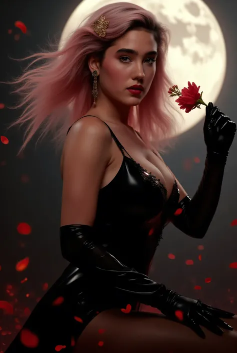 jennifer connelly,Photo, ((( Epic realism: 1.8 ))), ((( Full body shooting angle: 1.8 ))) Jennifer Connelly, jenniferconnelly . Photo ultrarrealista de Kiara Nova haciendo cosplay de Yor Forger, an impressive cosplayer ( 22-25 years ), with wavy pastel pin...