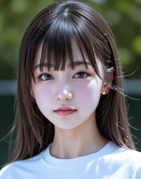 {{Small breasted high school student:Smile Yang:18age::(big double eyelids):(mascara):{long lashes}}:(red cheek):(Before My Hair Strikes}:{straight,My hair is short :princess cut},{Mini white ,earrings}