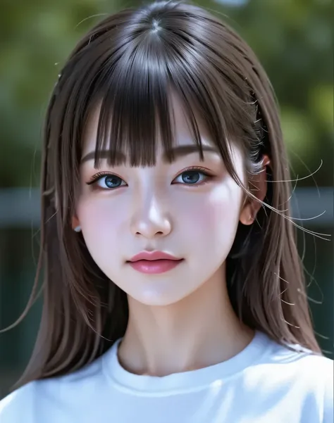 (Highest quality:1.4),(masterpiece:1.4),(Realistic:1.4),{{Small breasted high school student:Smile Yang:18age::(big double eyelids):(mascara):{long lashes}}:(red cheek):(Before My Hair Strikes}:{straight,My hair is short :princess cut},{Mini white ,earring...