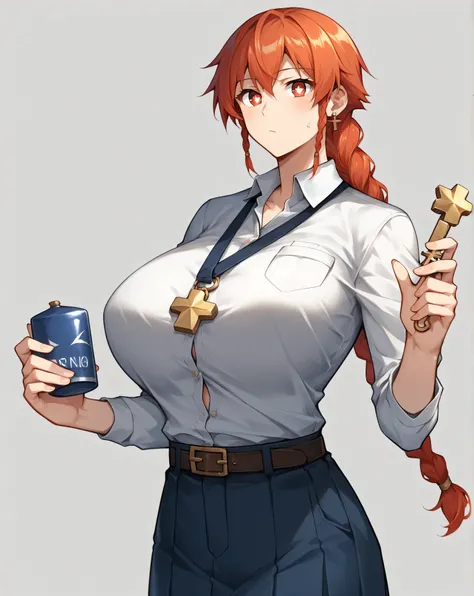 Yagogoro Erin,1Girls, alone,  alternative _Costume, contemporary, single_braid, cross
<Laura:Yagogoro_Erin_Picture2417_2023-12-20-000010:1>,Star Shape _Eyes,Pictograms_Eyes,. meme,main illustration, vibrant, Anime Studio,won, professional, audience is high...