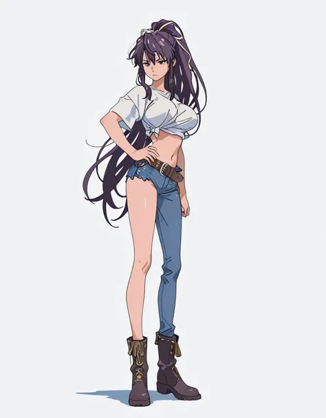 masterpiece masterpiece, ultra-HD, impressionism, high detail, best quality, very aesthetic, 8k, best quality, beautiful, anime coloring , score_9, score_8_up, score_7_up, score_6_up, score_5_up, score_4_up , Kaori Kanzaki , long hair , ribbon , big breast...