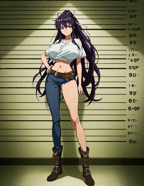 masterpiece masterpiece, ultra-HD, impressionism, high detail, best quality, very aesthetic, 8k, best quality, beautiful, anime coloring , score_9, score_8_up, score_7_up, score_6_up, score_5_up, score_4_up , Kaori Kanzaki , purple eyes , long hair , ribbo...