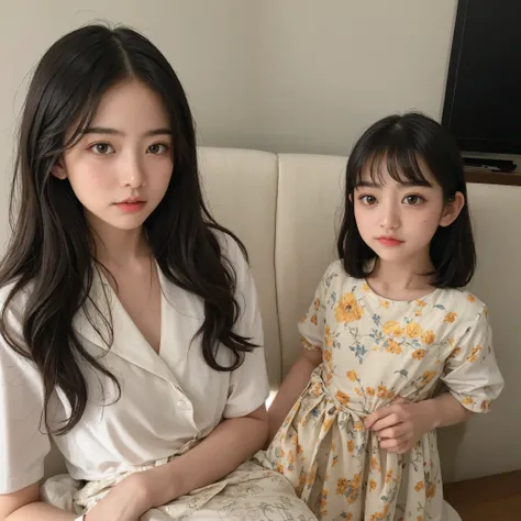 かわいいyoungergirl,slender,(slender:1.3),Pose、Long black bangs between eyes ,short,skinny,(skinny:1.3),small waist,Thin Arms,thin body,(Toddler_body:1.3),younger,(younger:1.3), dazzling black 、 beautiful super long straight silk hair、bright expression、girl,Th...