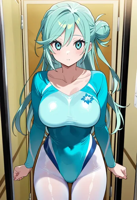 score 9 、score 8 up、score 7 up、傑作、best quality、best resolution、best image quality、anime coloring、anime screencap、anime screenshot、<lora:PokeBoyGrushaXL_Exotica:0.8>、1woman、solo、long hair、aqua eyes、ice blue hair、ice green hair、aqua hair、multicolored hair、si...