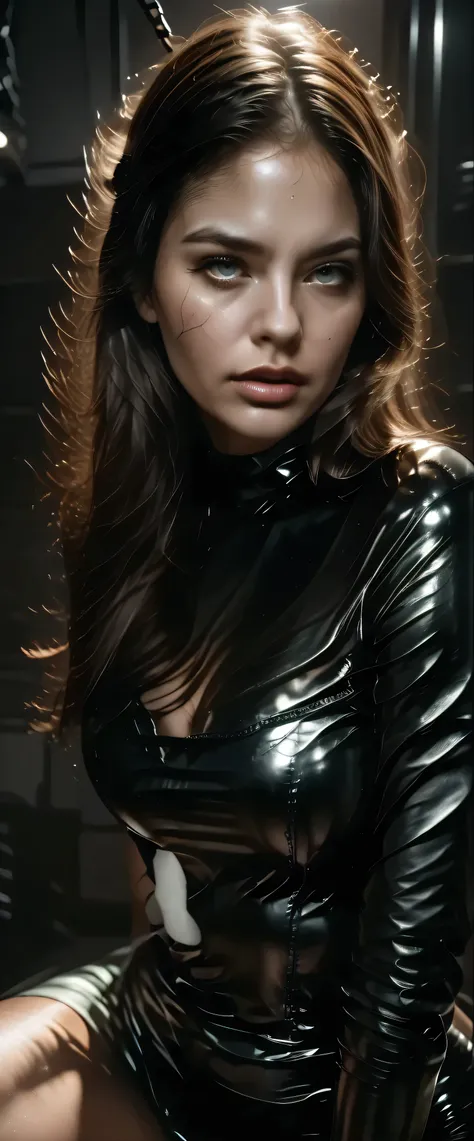 ultra highres, RAW photo, detail, huge_breasted 18yo girl, performing at erotic film, (rough sex),sensual expression,erotic bdsm outfit, professional filming equipment, converted basement studio, mood lighting, leather furniture, recording setup visible, c...